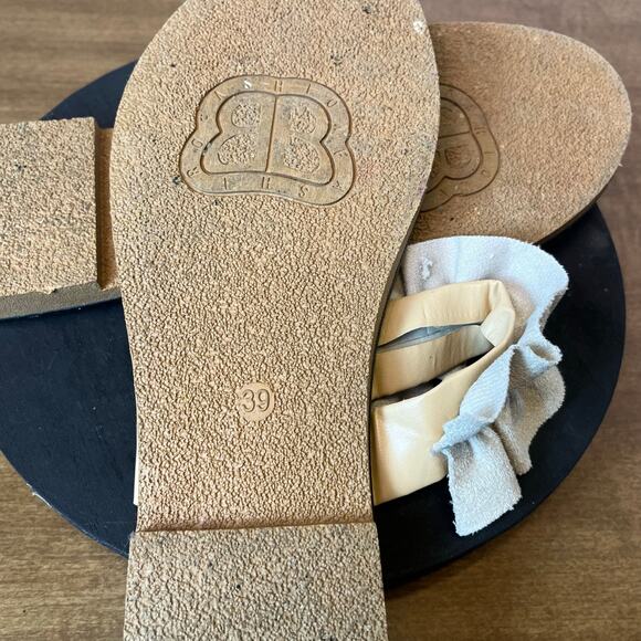 Pineapple Toe Ring Sandals 8.5 Summer Beach Cruise Resort Flat Ruffle Shoes - Picture 11 of 11